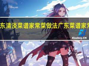 广东清淡菜谱家常菜做法 广东菜谱家常菜做法