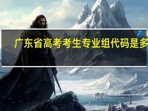 广东省高考考生专业组代码是多少