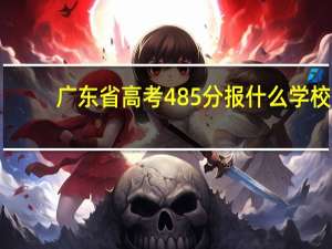 广东省高考485分报什么学校