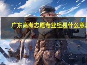 广东高考志愿专业组是什么意思