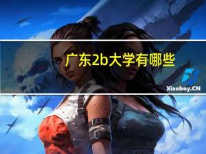 广东2b大学有哪些