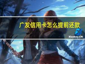 广发信用卡怎么提前还款