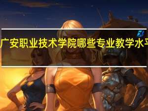 广安职业技术学院哪些专业教学水平较高