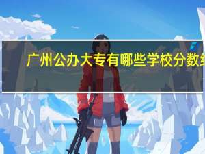 广州公办大专有哪些学校分数线