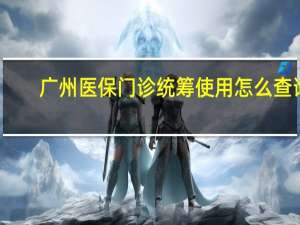 广州医保门诊统筹使用怎么查询