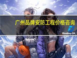 广州品牌安防工程价格咨询