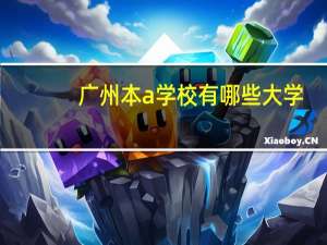 广州本a学校有哪些大学