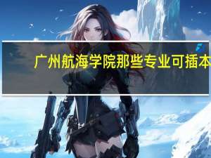 广州航海学院那些专业可插本