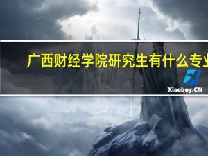 广西财经学院研究生有什么专业