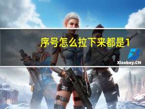 序号怎么拉下来都是1