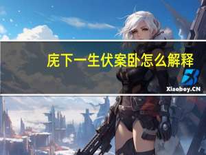 庑下一生伏案卧怎么解释