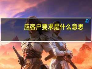 应客户要求是什么意思