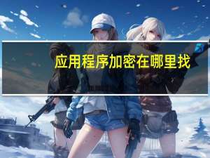 应用程序加密在哪里找