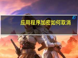 应用程序加密如何取消