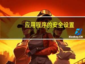 应用程序的安全设置