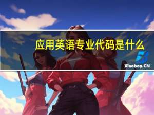 应用英语专业代码是什么