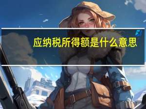 应纳税所得额是什么意思