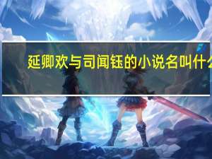 延卿欢与司闻钰的小说名叫什么