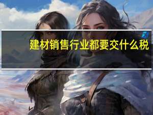 建材销售行业都要交什么税