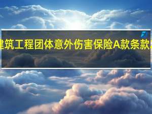 建筑工程团体意外伤害保险A款条款2014版