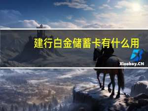 建行白金储蓄卡有什么用（建行vip白金贷记卡有哪些功能）