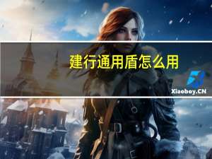 建行通用盾怎么用