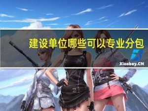 建设单位哪些可以专业分包