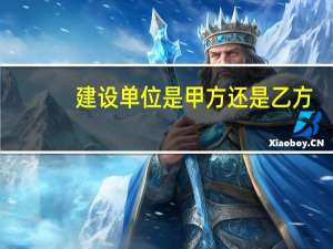建设单位是甲方还是乙方