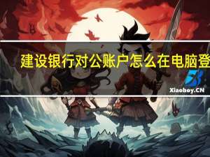 建设银行对公账户怎么在电脑登录