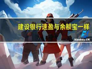 建设银行速盈与余额宝一样