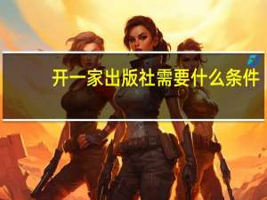 开一家出版社需要什么条件