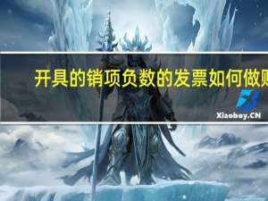 开具的销项负数的发票如何做账