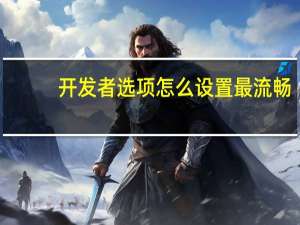 开发者选项怎么设置最流畅（开发者选项）