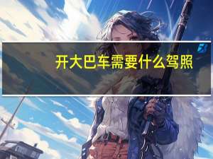 开大巴车需要什么驾照