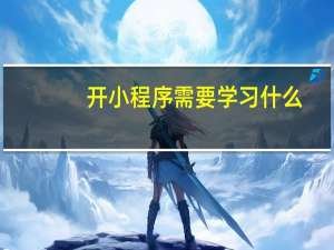 开小程序需要学习什么