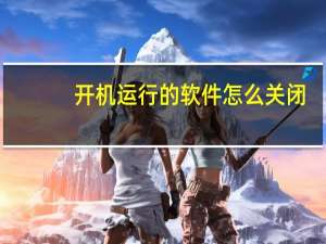 开机运行的软件怎么关闭（开机运行命令）