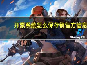 开票系统怎么保存销售方信息