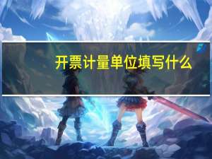 开票计量单位填写什么