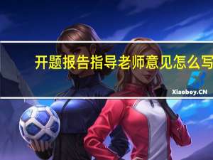 开题报告指导老师意见怎么写