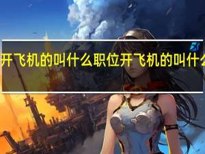开飞机的叫什么职位 开飞机的叫什么职业