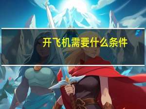 开飞机需要什么条件
