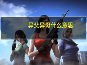 异父异母什么意思