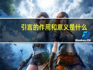 引言的作用和意义是什么（引言的作用）