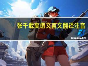 张千载高谊文言文翻译注音（张千载高谊文言文翻译）