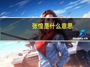 张惶是什么意思