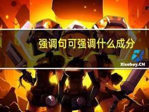 强调句可强调什么成分