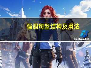 强调句型结构及用法