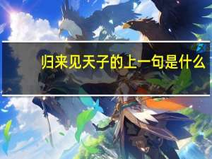 归来见天子的上一句是什么