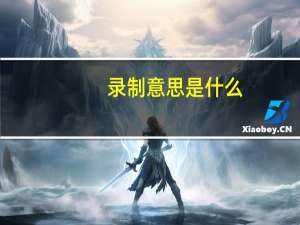 录制意思是什么