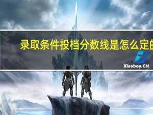 录取条件投档分数线是怎么定的